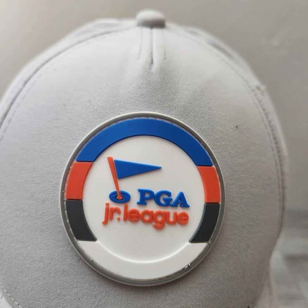 GARB PGA Junior‎ League Hat Gray White Golf Breathable Mesh Adjustable Kids 5-12